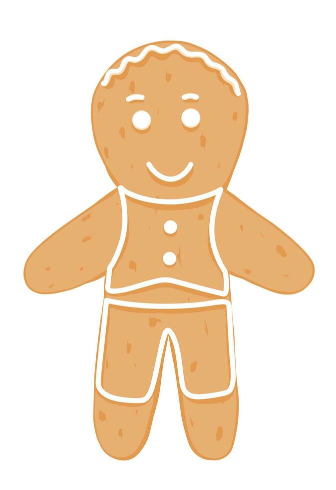Gingerbread man in cartoon style vector