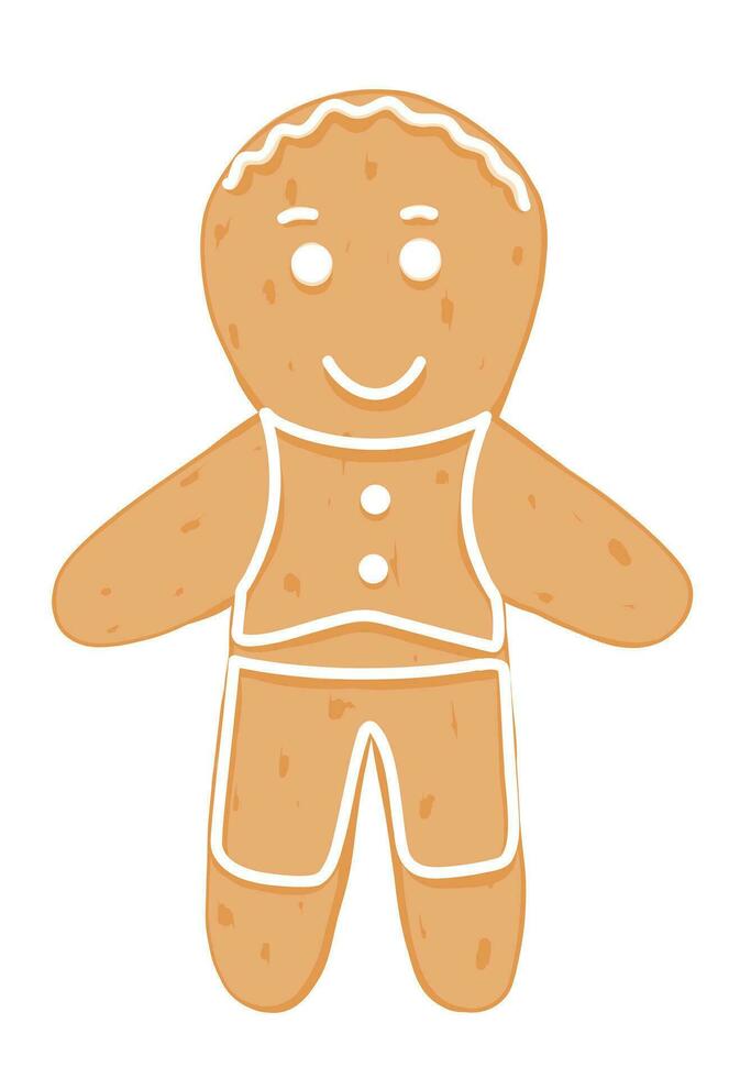 pan de jengibre hombre en dibujos animados estilo vector