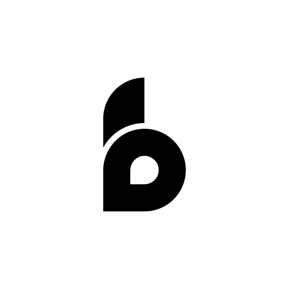 Letter b with modern flat shape fresh abstract water droplet lowercase monogram logo vector