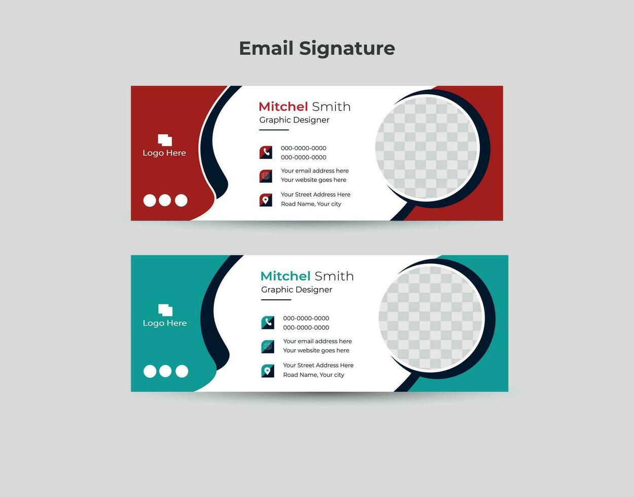 Creative Business email signature template. vector