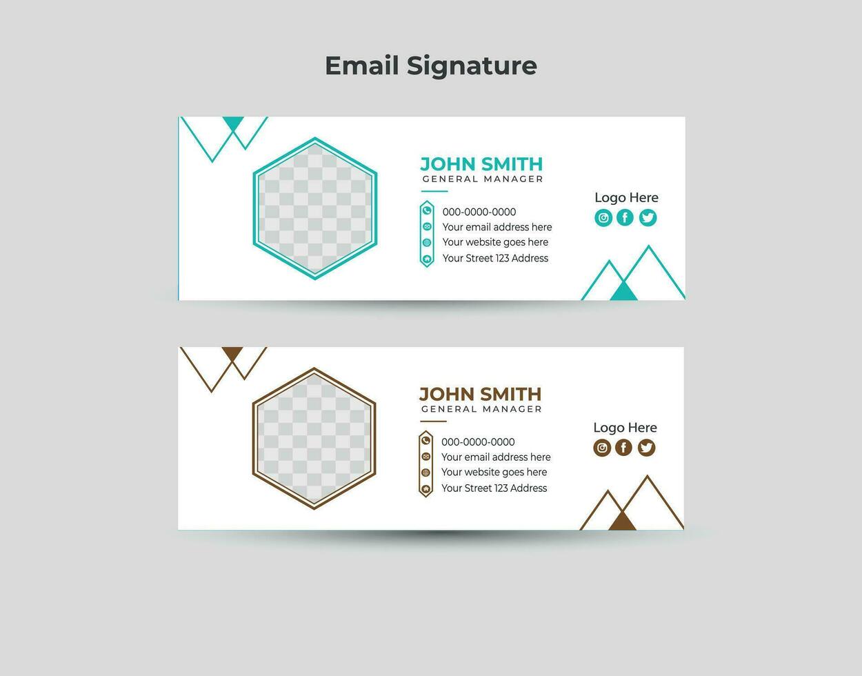 Simple Modern Creative Business email signature template. vector