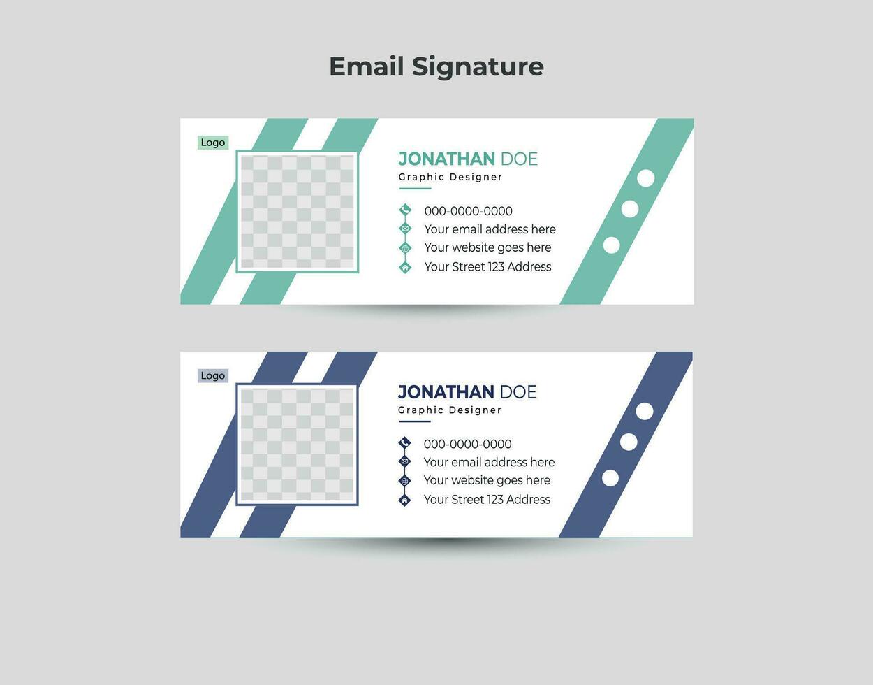 Simple Modern Creative Business email signature template. vector