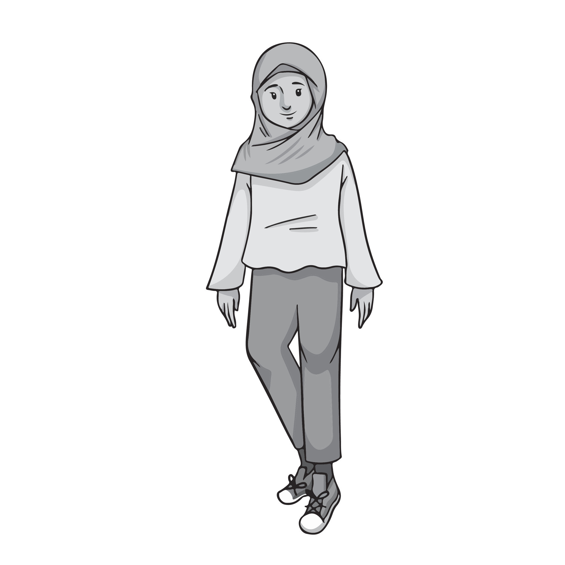 Hijabi Girl Illustration in 2023  Girls cartoon art, Cartoon girl drawing,  Girly art illustrations