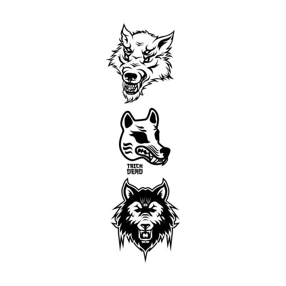 halloween werewolf head element vector