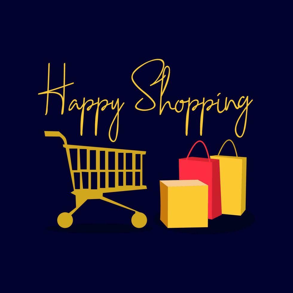 happy online shopping vector greeting