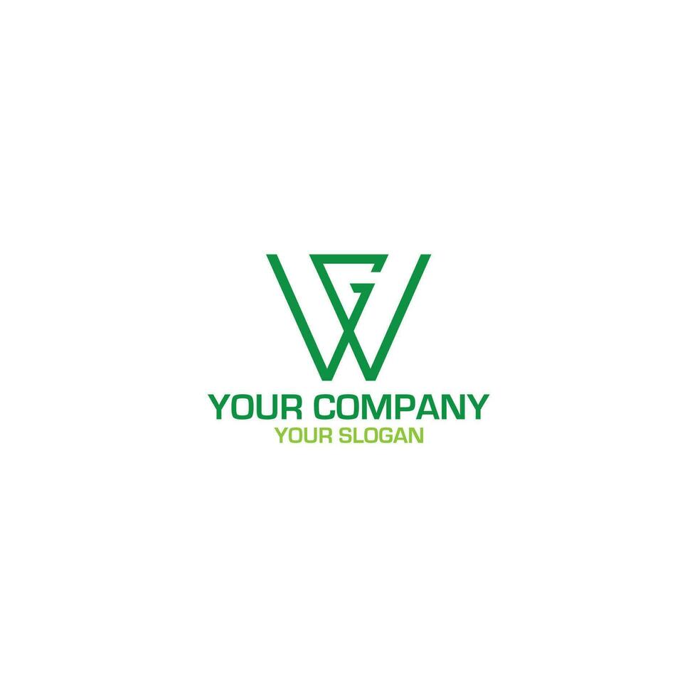 GW Green Logo Design Vector