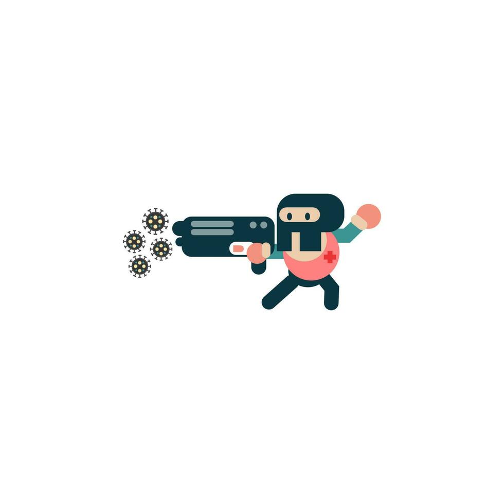 Gun owners target coronavirus cartoon illustration vector