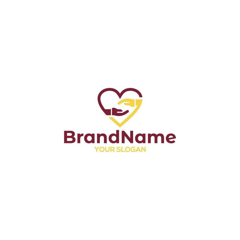 Heart Help Logo Design Vector