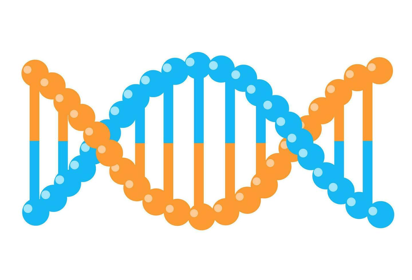 Dna. Vector science design elements. Flat illustration spiral dna symbol isolated on white background. Design for scientific banner, poster, logo, infographics, web
