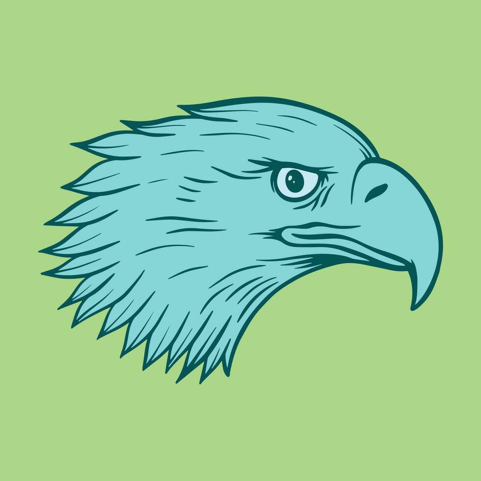 colorful eagle head hand drawn illustrations for stickers, logo, tattoo etc vector