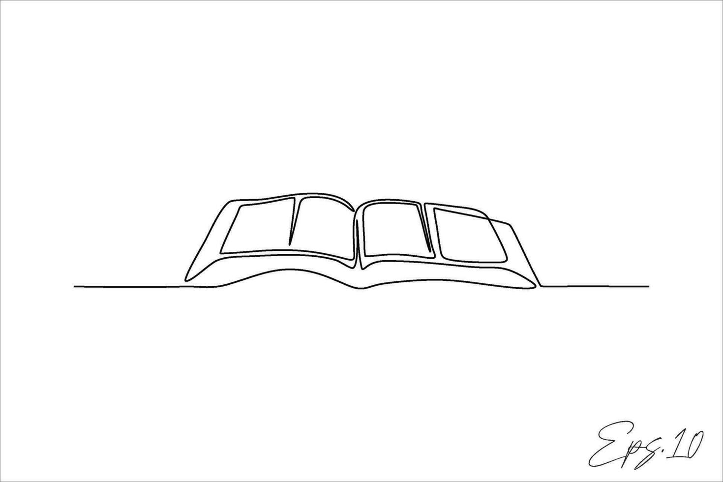 vector illustration continuous line of books