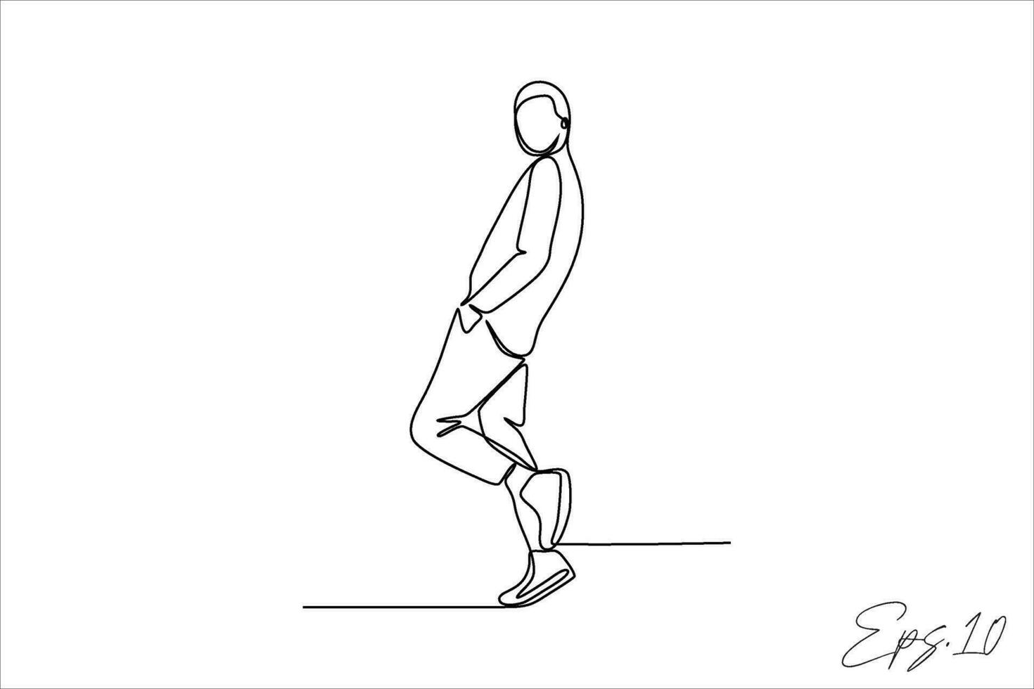 vector illustration continuous line of men posing