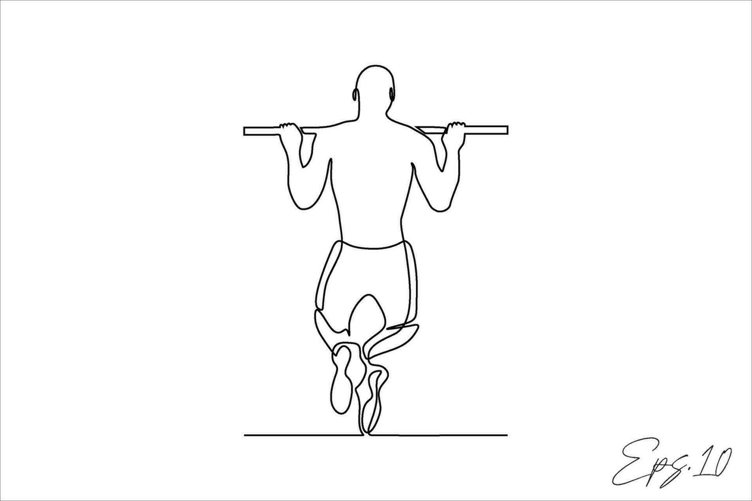 vector illustration continuous line of sports men hanging