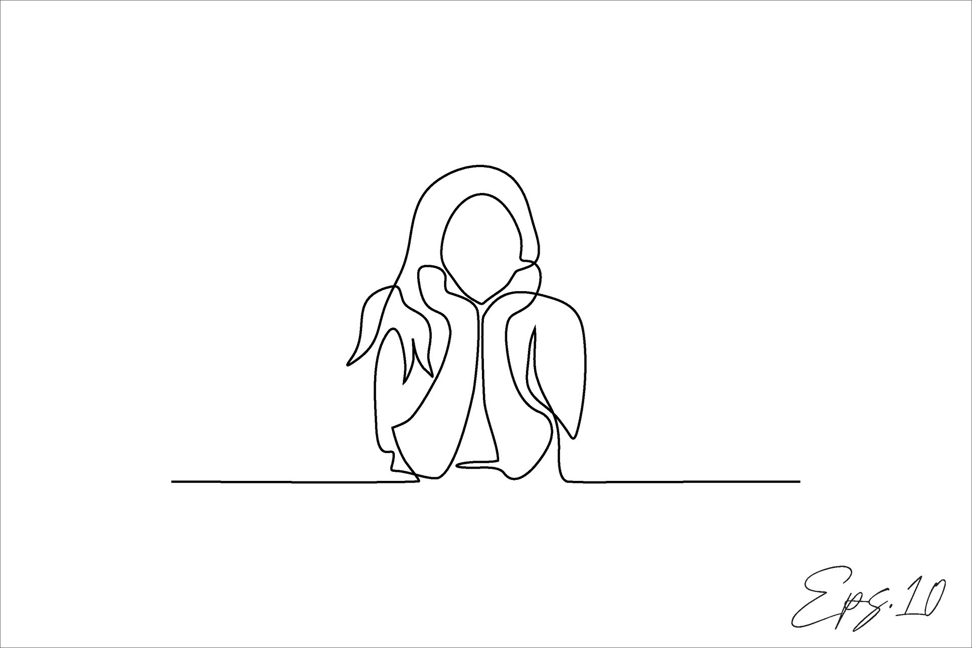vector illustration continuous line of woman being upset 28242908