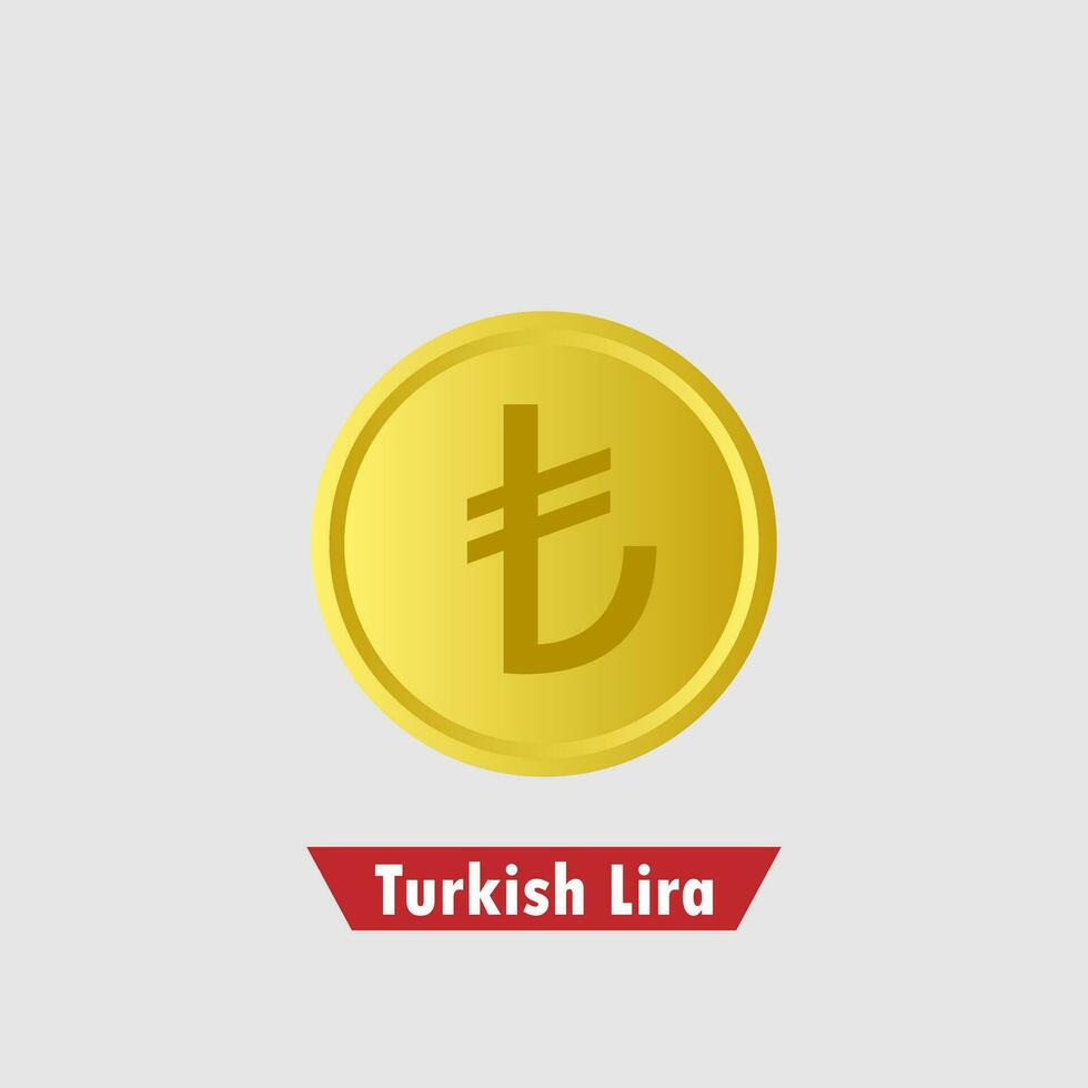 oro turco lira símbolo. vector