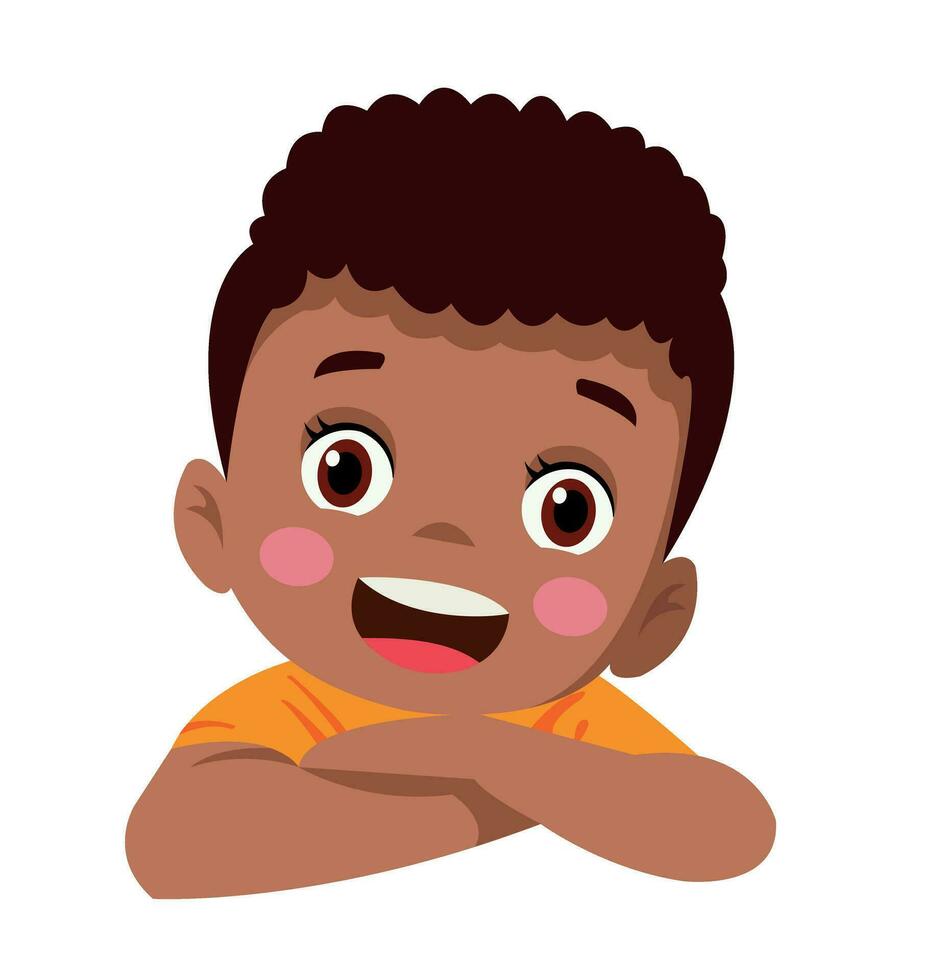 cute boy face vector illustration