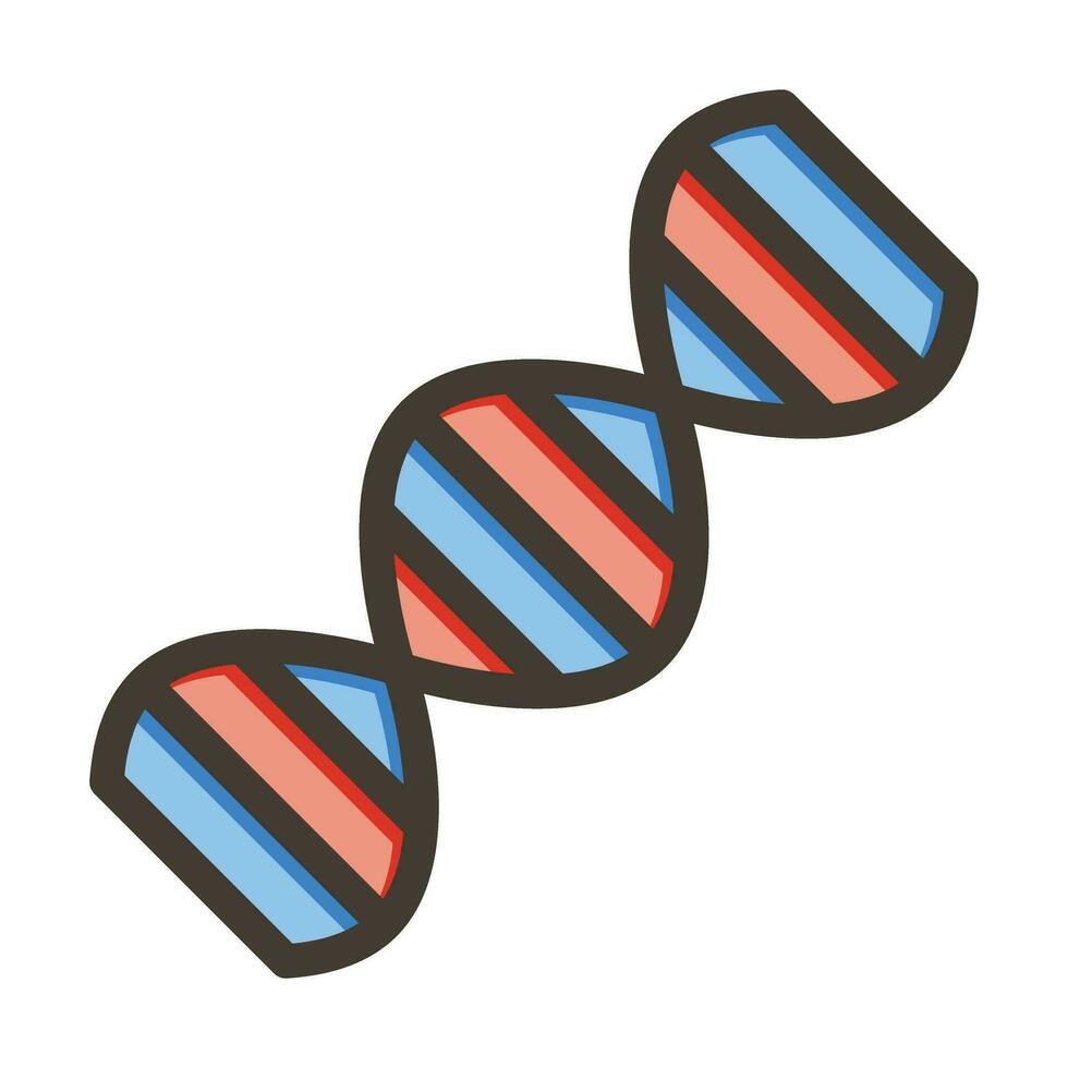 Dna Vector Thick Line Filled Colors Icon For Personal And Commercial Use.