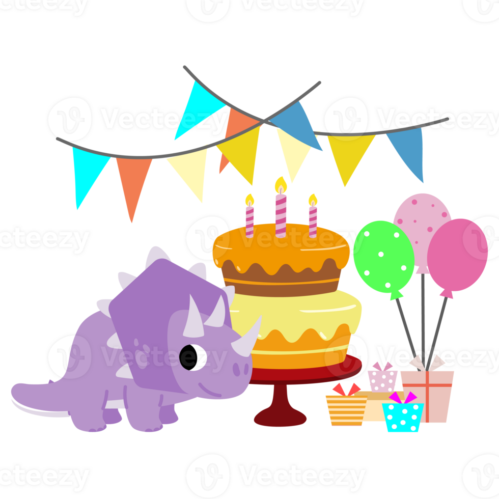 contento cumpleaños dinosaurio fiesta pastel. contento dino clipart png