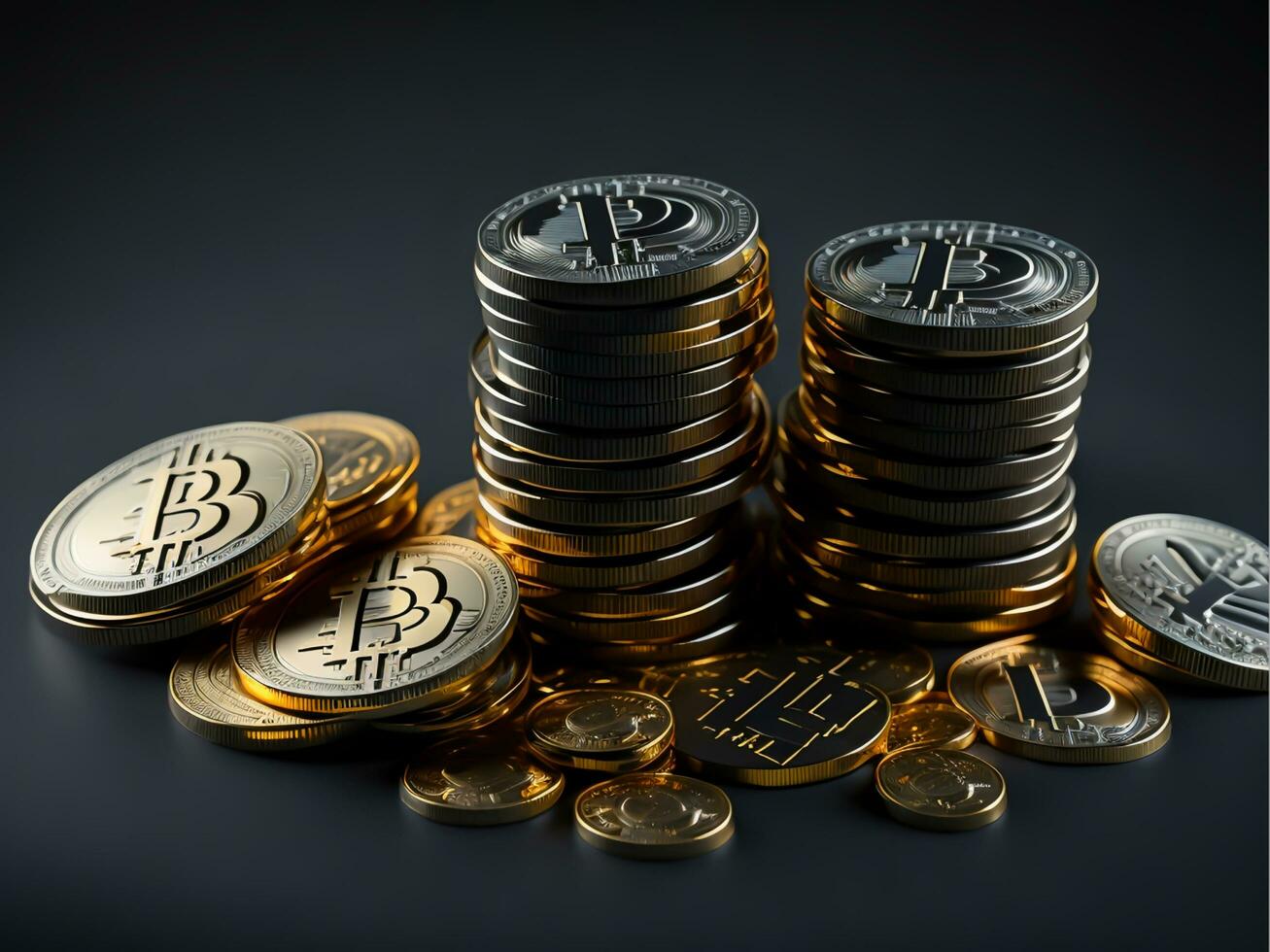 Crypto currency Stacks Exploring the Digital Wealth Frontier, Generative Ai photo
