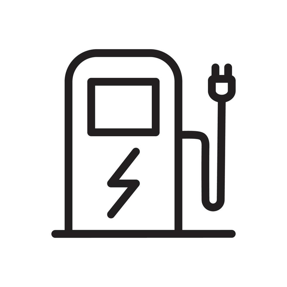 eléctrico estación cargador plano estilo icono diseño vector