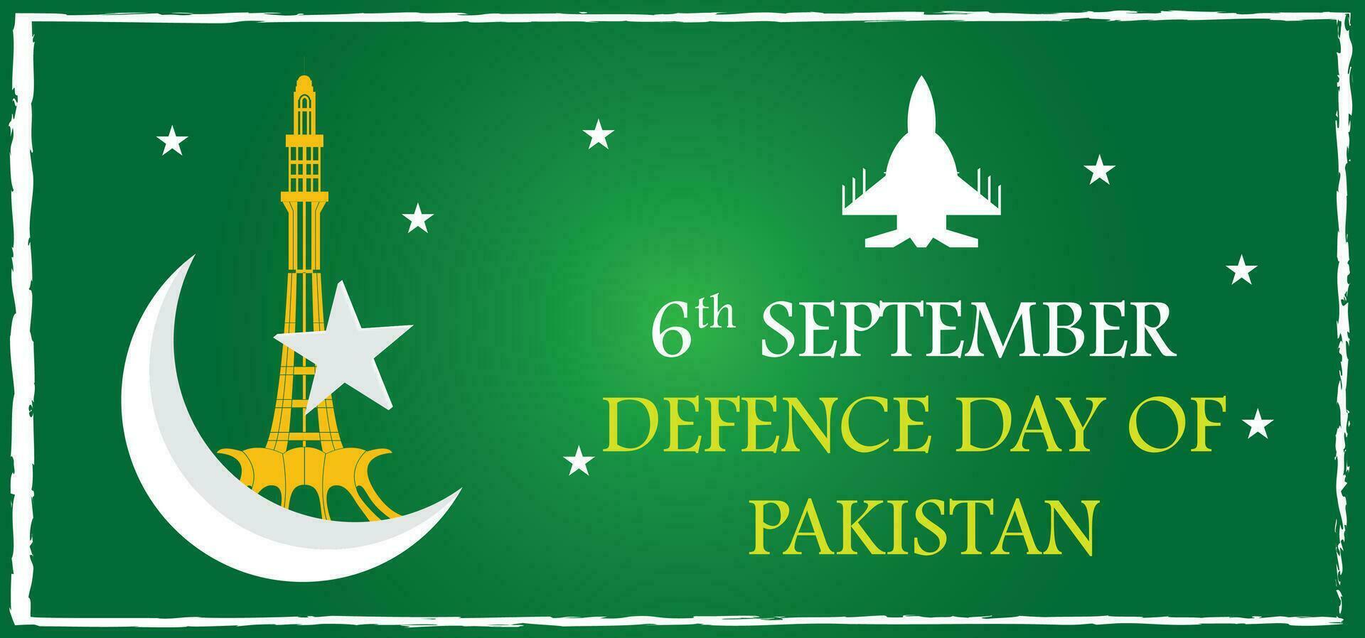 6to septiembre Pakistán defensa día ilustración vector