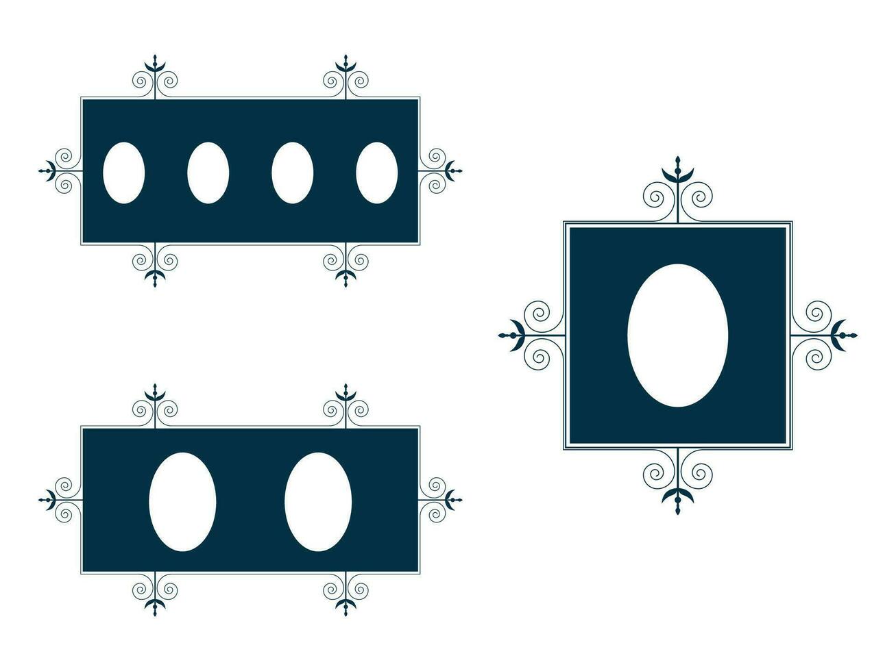 decorated wall photoframe vector
