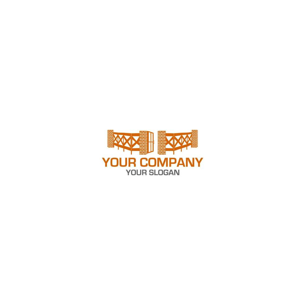 Fence Brick Logo Design Vector