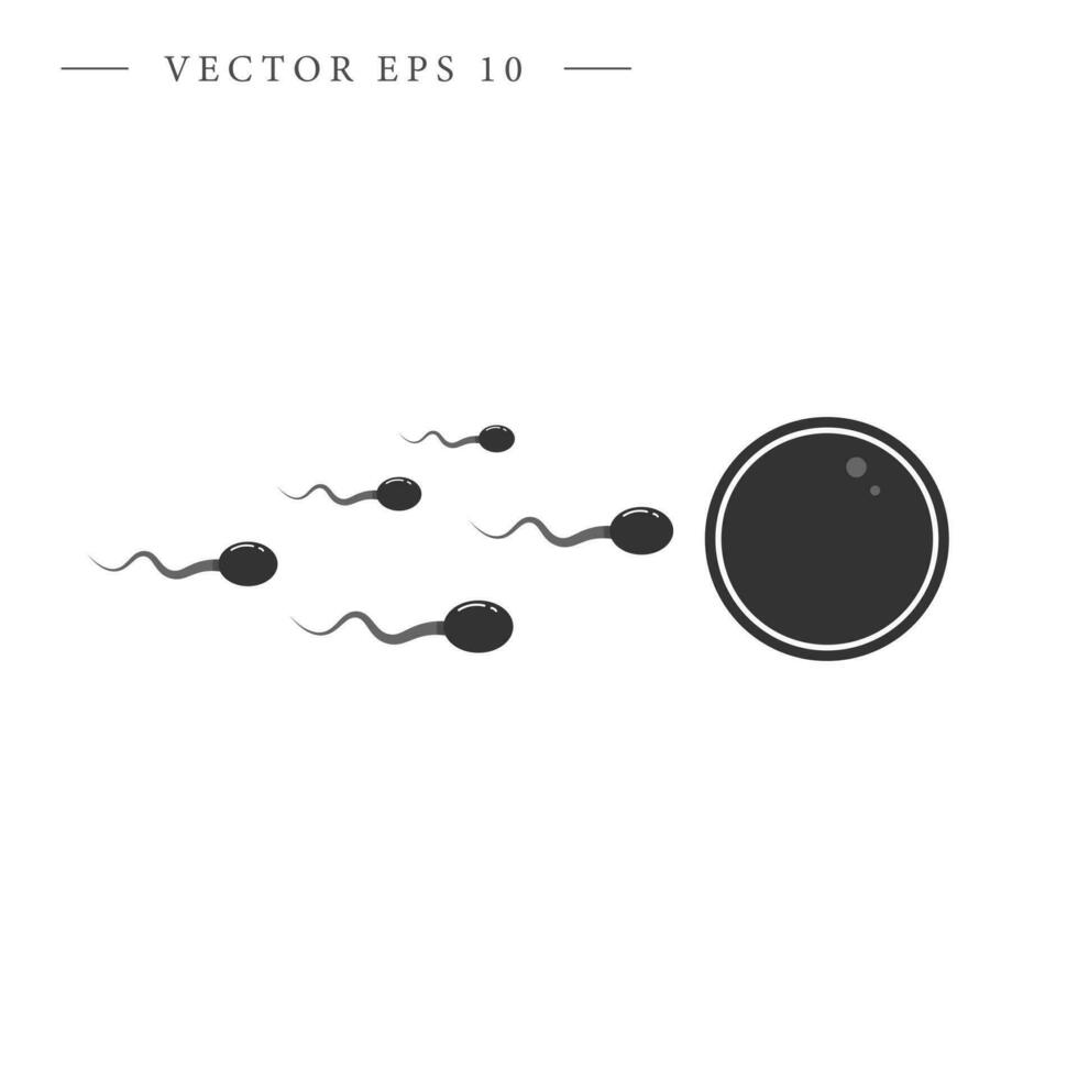 Sperm, egg vector icon. Fertilization symbol.