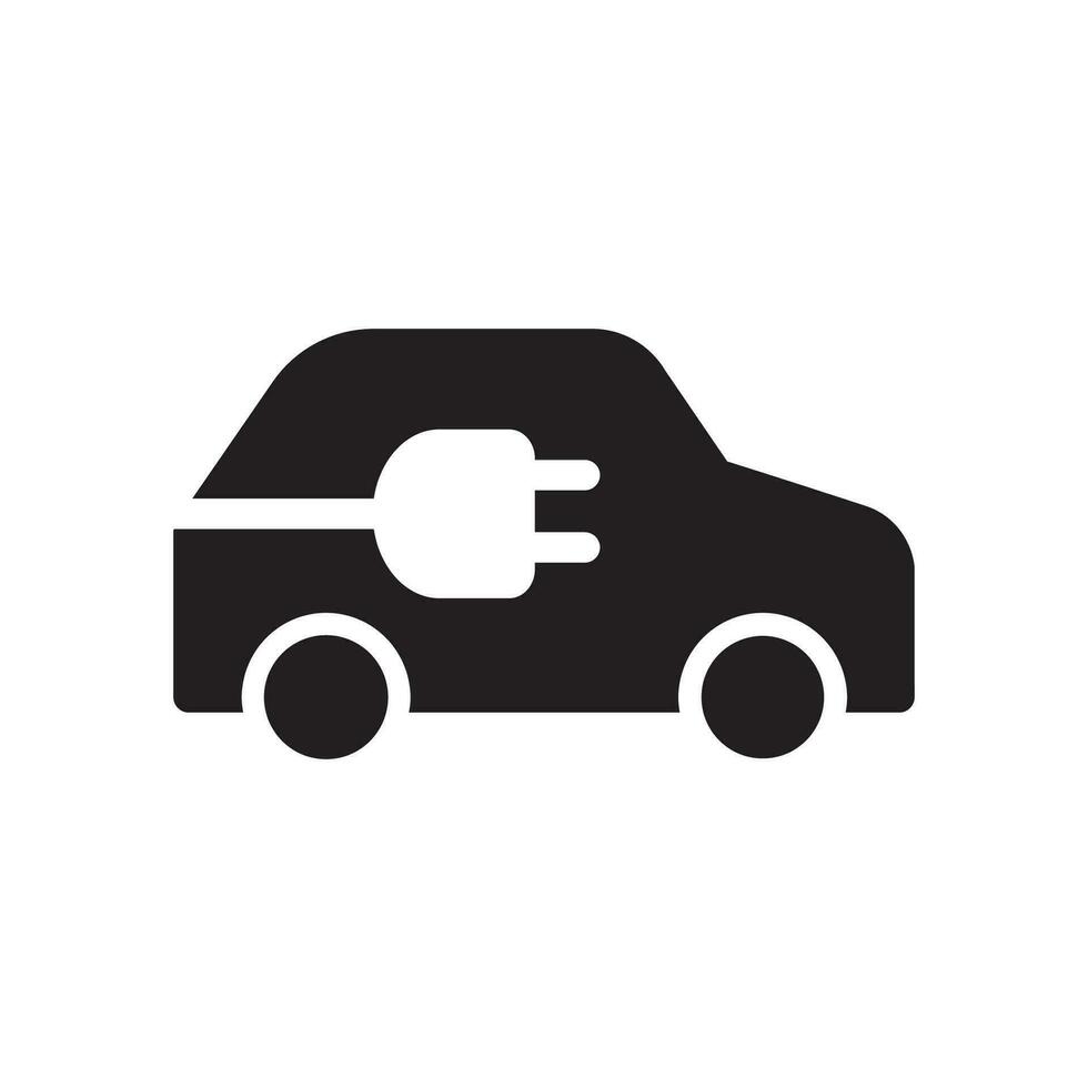 Electric Car icon. Flat style icon design illustration vector