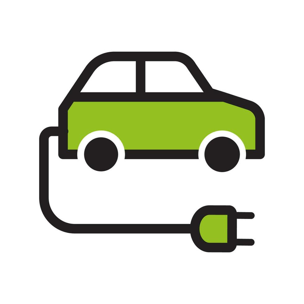Electric Car icon. Flat style icon design illustration vector