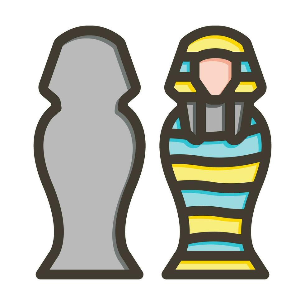 Sarcophagus Vector Thick Line Filled Colors Icon For Personal And Commercial Use.