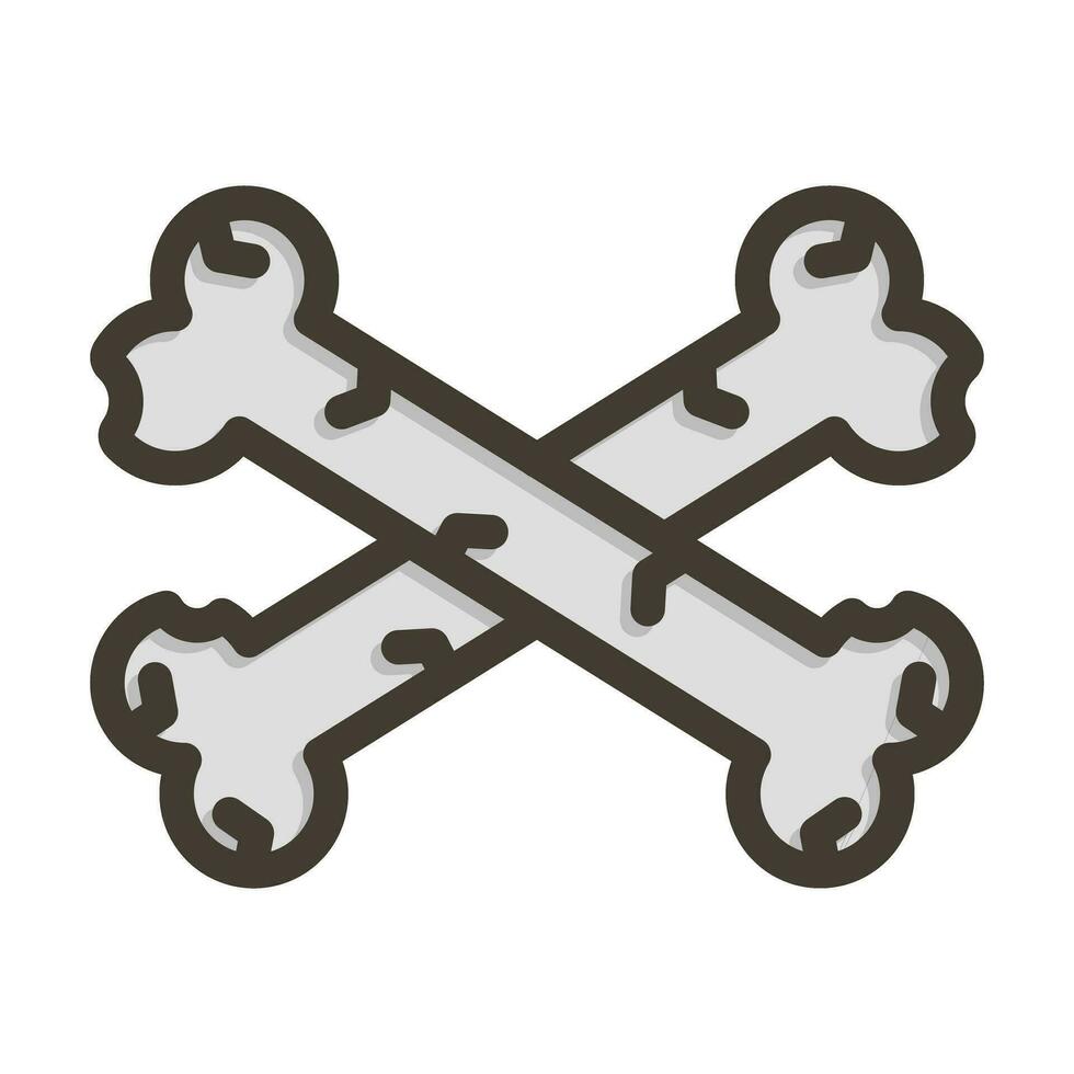 Bones Vector Thick Line Filled Colors Icon For Personal And Commercial Use.