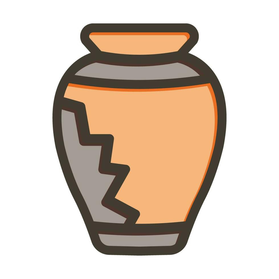 Vase Vector Thick Line Filled Colors Icon For Personal And Commercial Use.