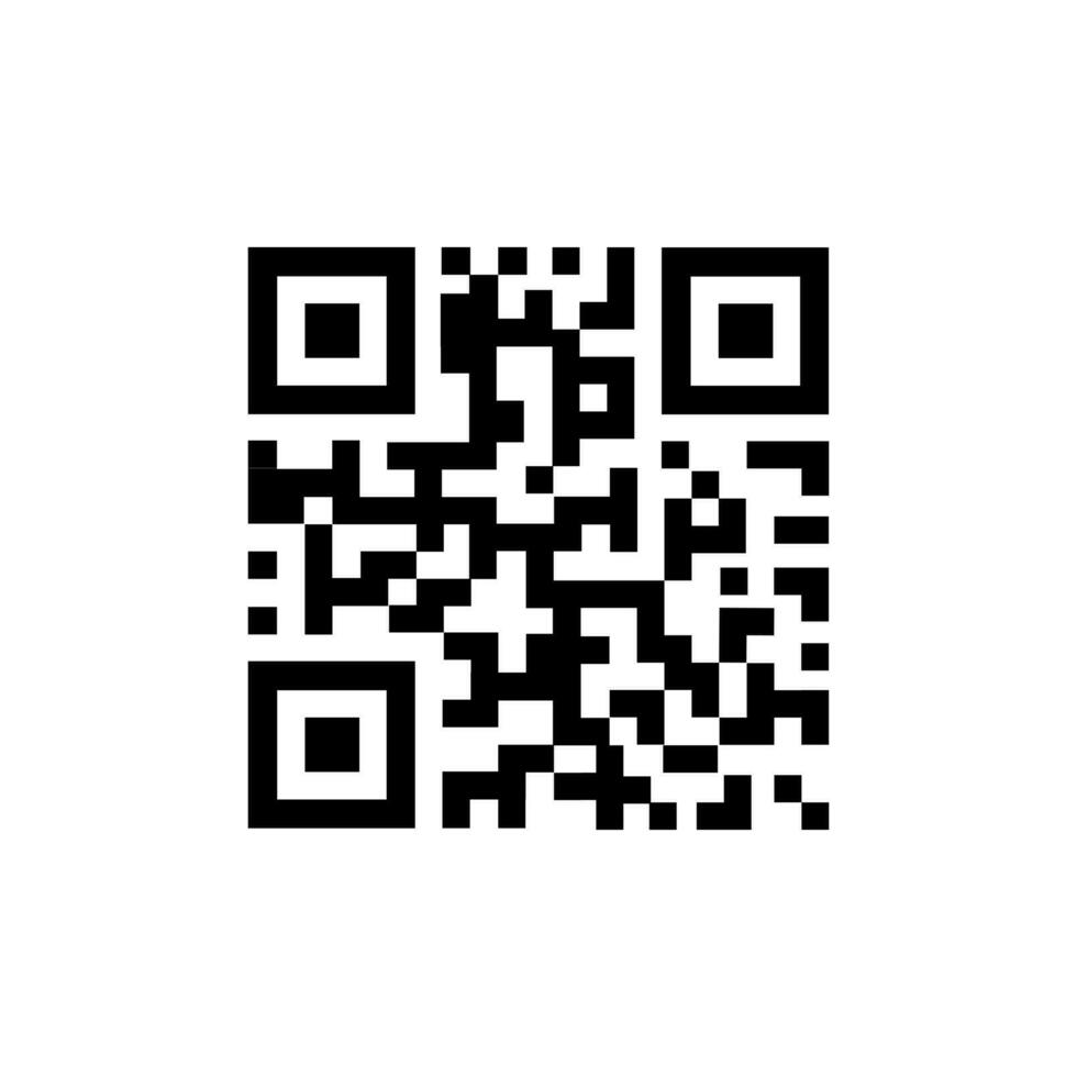 QR Code vector icon. QR code sample for smartphone scanning. Isolated vector illustration.