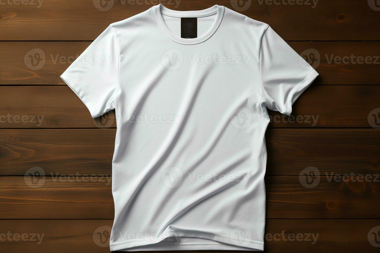 Back view mockup, white T-shirt, design for clothes AI Generated photo