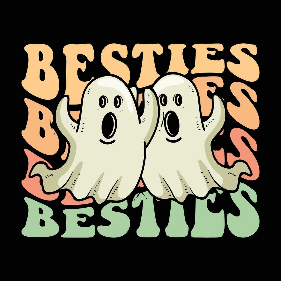 Besties Spooky Designs vector