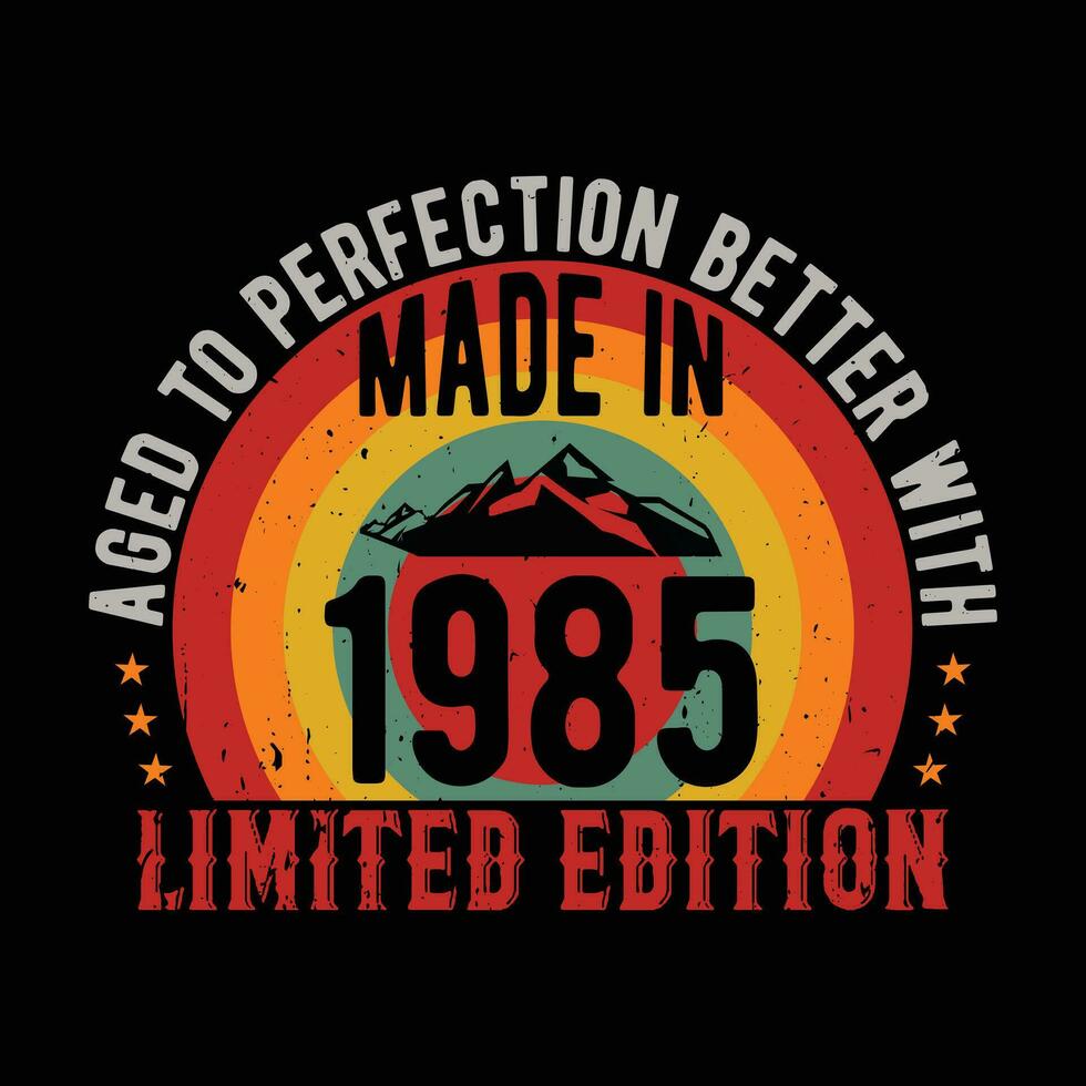 Envejecido a perfección mejor con hora hecho en 1985 limitado edición vector