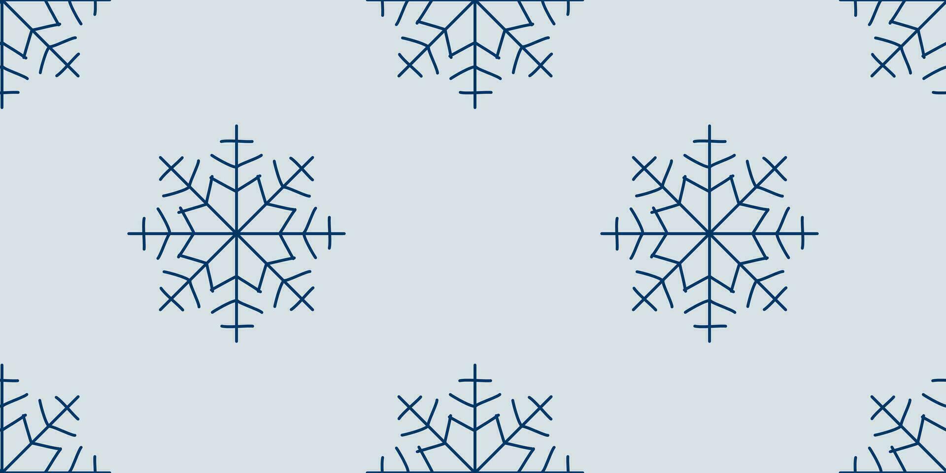 Navidad sin costura modelo con copos de nieve. invierno plano vector ilustración para fiesta decoración, envase papel plantilla, estacional bandera. diseño Arte interminable antecedentes con nevada en azul.