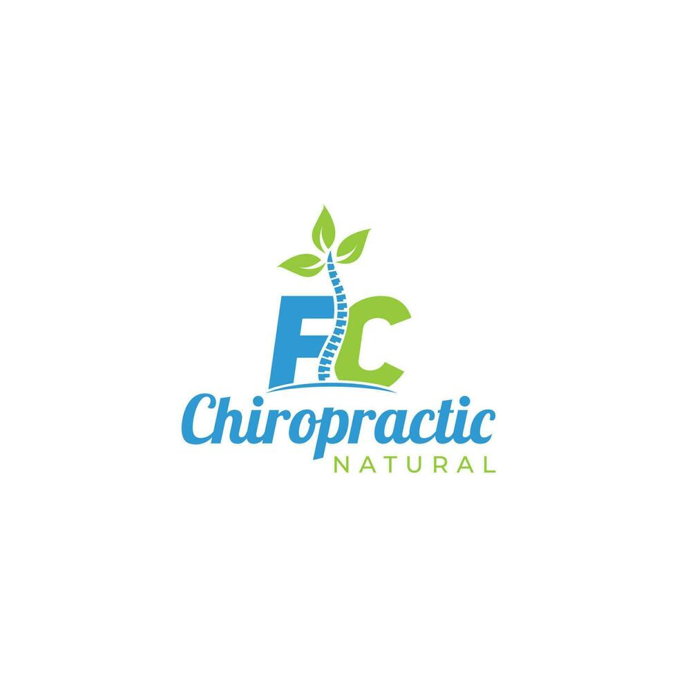 FC Chiropractic Natural Logo Design Vector