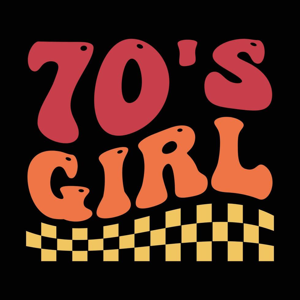 70's girl Groovy Graphic designs vector