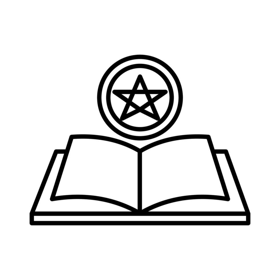 magia libro icono, deletrear libro, bruja, Víspera de Todos los Santos, en blanco antecedentes vector ilustración