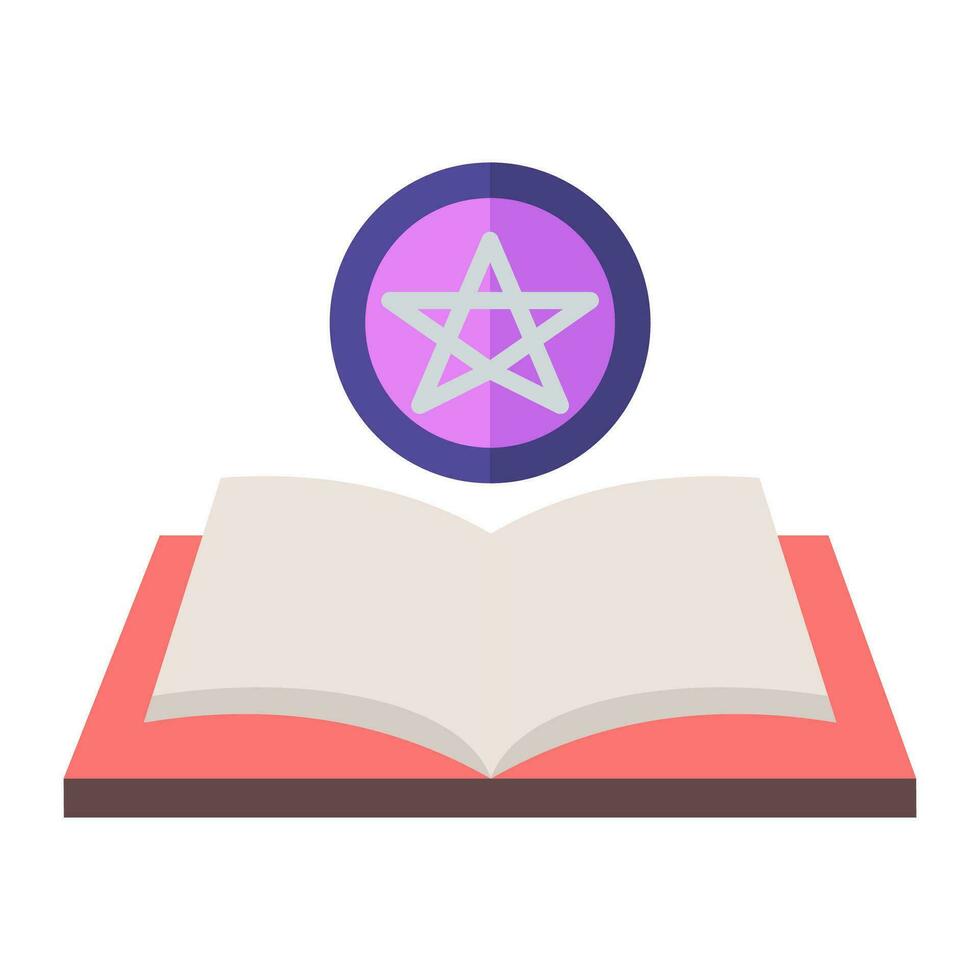 Magic book icon, spell book, witch, halloween, on white background vector illustration