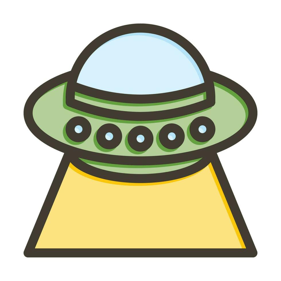 UFO Vector Thick Line Filled Colors Icon For Personal And Commercial Use.