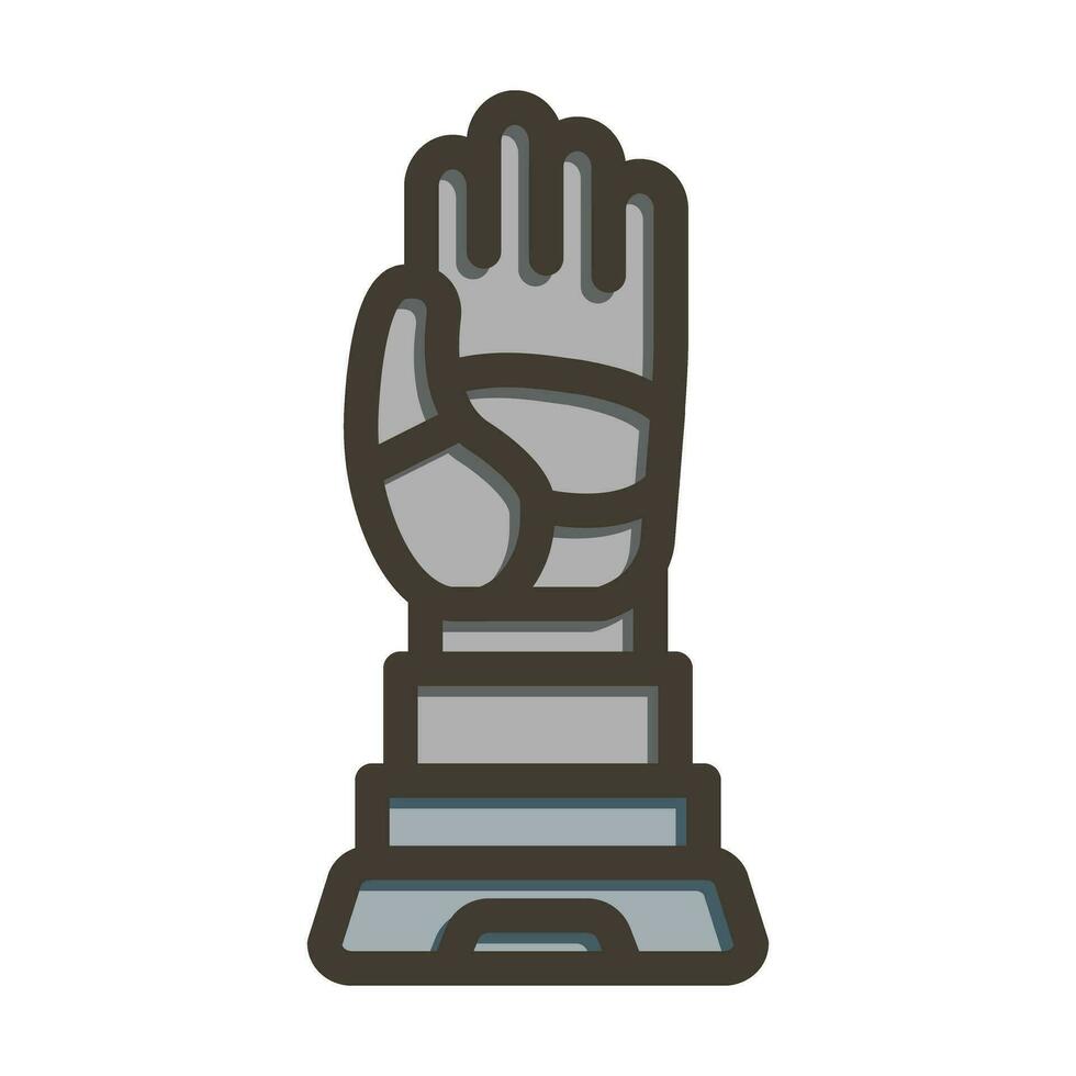 Space Gloves Vector Thick Line Filled Colors Icon For Personal And Commercial Use.