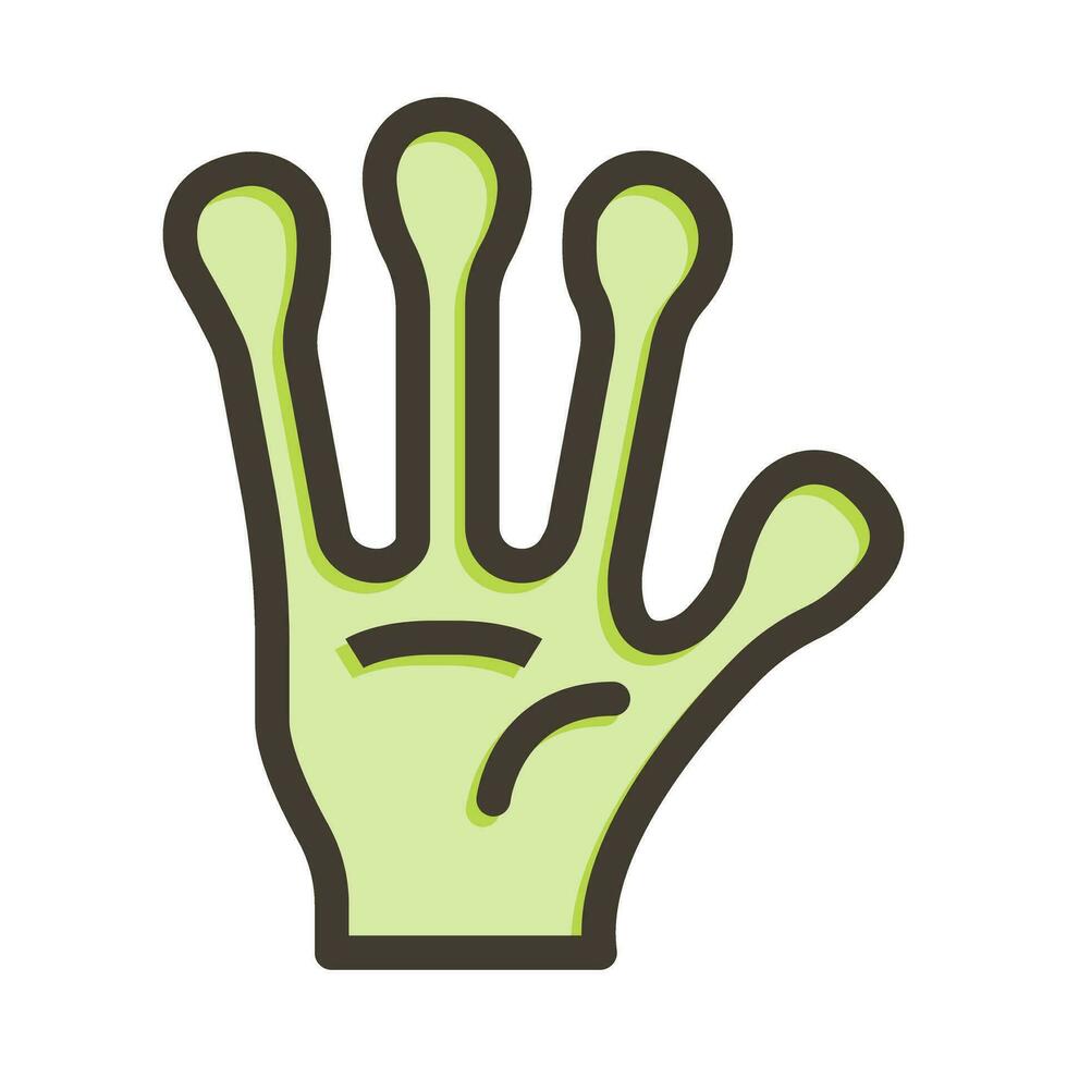 Alien Hand Vector Thick Line Filled Colors Icon For Personal And Commercial Use.