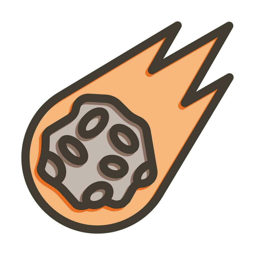 Meteorite Vector Thick Line Filled Colors Icon For Personal And Commercial Use.