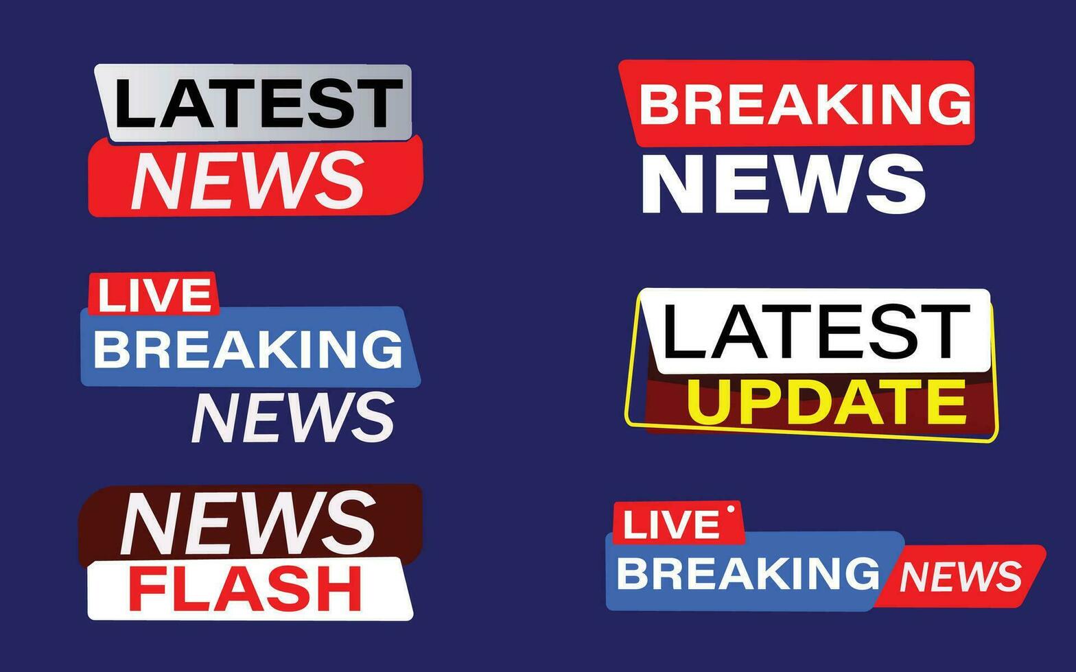 Breaking News TV Banner Set Lower third template. Set of TV banners and bars for news and sport channels, streaming and broadcasting. Collection of lower third for video editing vector