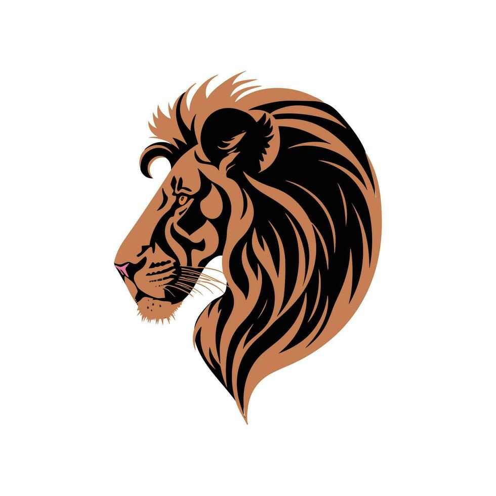 león cabeza cara logo silueta mascota icono. vector