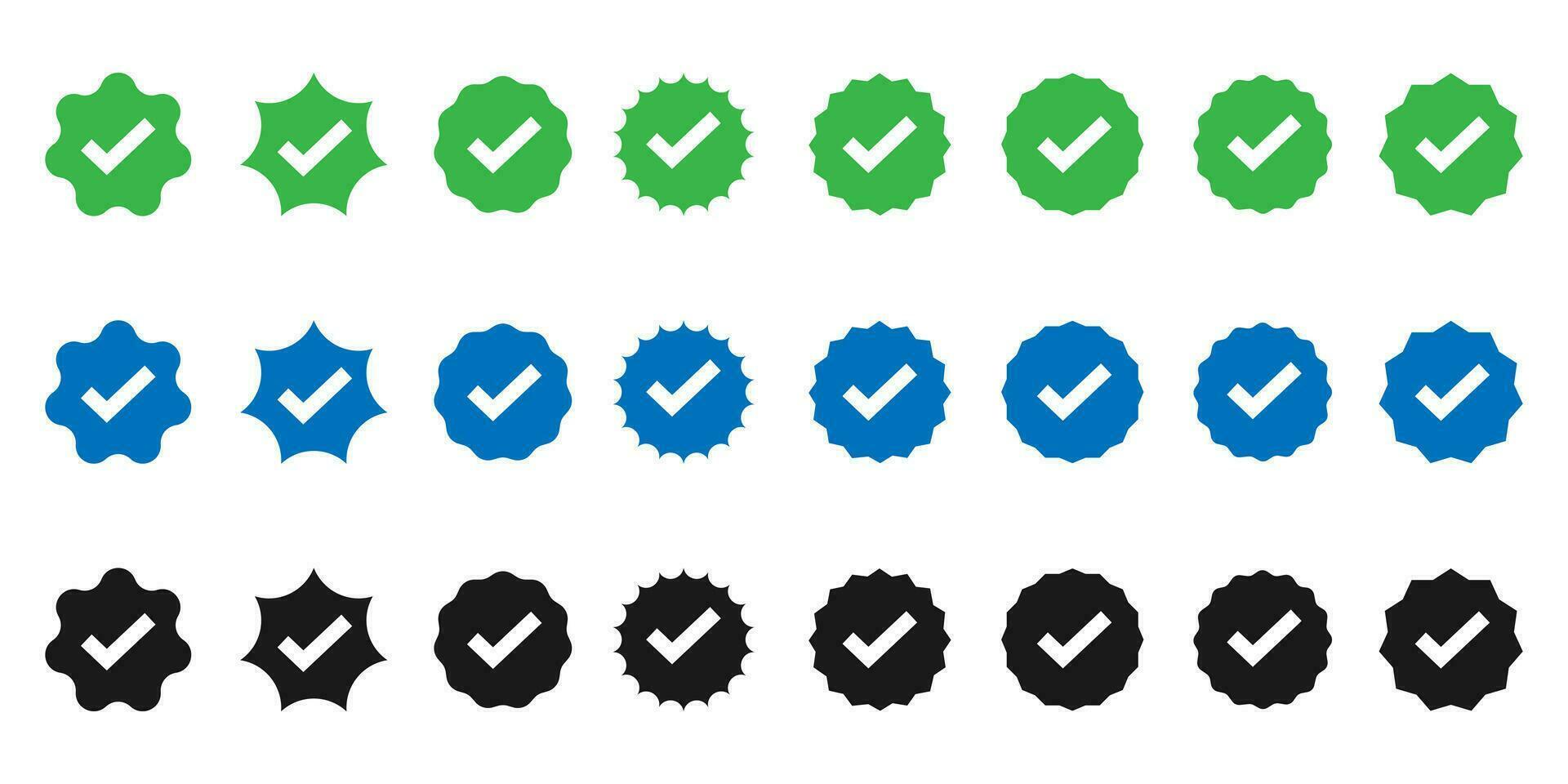 Approved icon collection. Profile verification and verification badge. Isolated vector set icon.