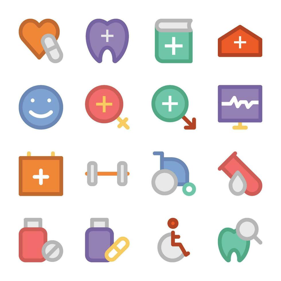 Set of Healthcare Flat Icons vector
